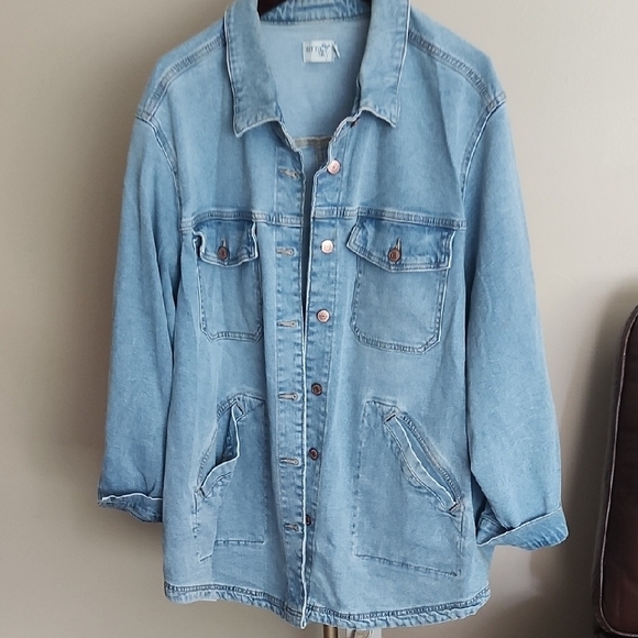 Terra & Sky Light Blue Jean Jacket - Picture 3 of 7